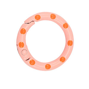 Gekleurde onderdelen sleutelhanger ring Pink-orange