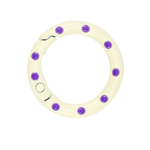 Gekleurde onderdelen sleutelhanger ring Off white-purple