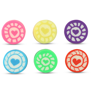 Polymeer kralen rond hart Multicolour