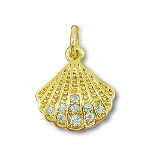 Brass TQ metaal bedels schelp Gold