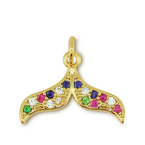 Brass TQ metaal bedels staart Gold-multicolor