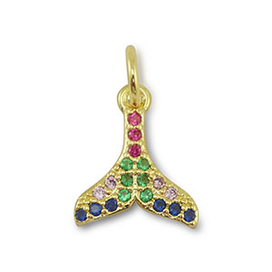 Brass TQ metaal bedels staart Gold-multicolor