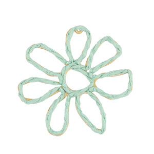 Raffia hanger bloem 55mm Mint green