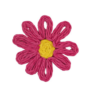 Raffia hanger bloem 50mm Fuchsia