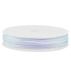Macram&eacute; draad gevlochten 1mm Light blue-purple metallic