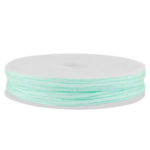 Macram&eacute; draad gevlochten 1mm Light mint green metallic