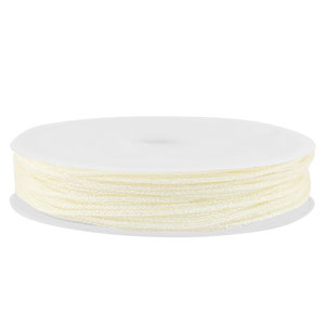 Macram&eacute; draad gevlochten 1mm Off white metallic