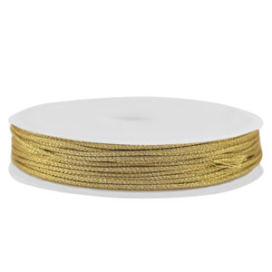 Macram&eacute; draad gevlochten 0,8mm Gold metallic