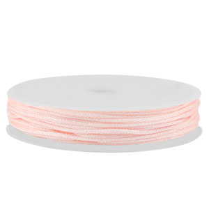 Macram&eacute; draad gevlochten 0,8mm Light pink metallic