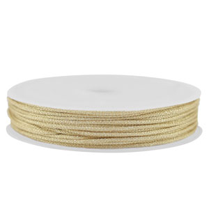 Macram&eacute; draad gevlochten 0,8mm Light gold metallic
