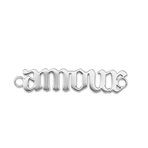 Roestvrij stalen (RVS) Stainless steel bedels tussenstuk ''amour'' Silver