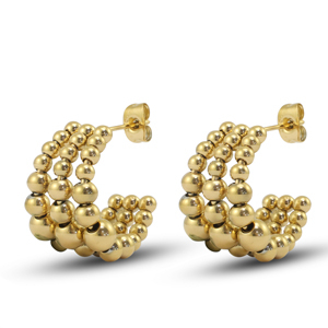 Roestvrij stalen (RVS) Stainless steel oorbellen / oorstekers Gold