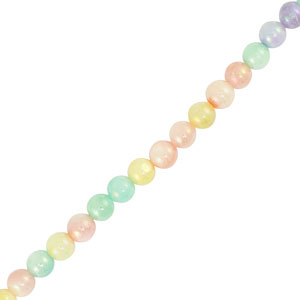 Schelp kralen rond Pastel multicolor
