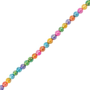 Schelp kralen rond Multicolor