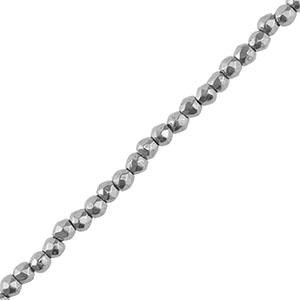 Hematite kralen rond 2mm facet geslepen Silver