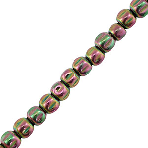 Hematite kralen cube 4mm Green-pink-AB coating