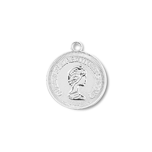 Bedels metaal rond met koningin Elisabeth Silver