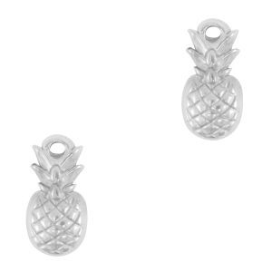 Roestvrij stalen (RVS) Stainless steel bedels ananas Silver
