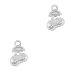 Roestvrij stalen (RVS) Stainless steel bedels kersen Silver