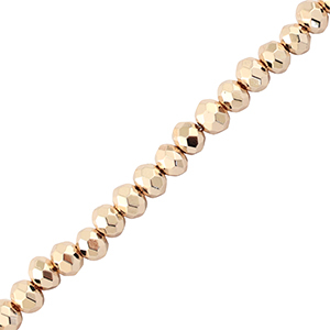 Top Facet kralen 4x3mm disc Metallic champagne