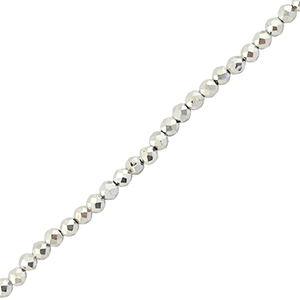 Top Facet kralen 2mm rond Metallic silver