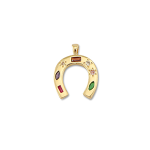 Brass TQ metaal bedels hoefijzer Gold