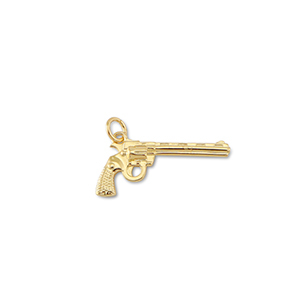 Brass TQ metaal bedels revolver Gold
