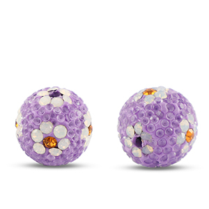 Bohemian kralen rond Purple-white