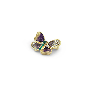 Broches vlinder Gold-purple-green
