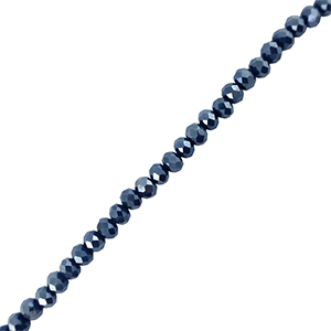 Top Facet kralen 6x4mm disc Dark blue