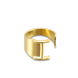 Roestvrij stalen (RVS) Stainless steel ringen letter I Gold