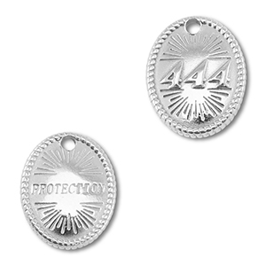 BY31&reg; Roestvrij stalen (RVS) stainless steel bedel angelnumbers 444 / protection Silver