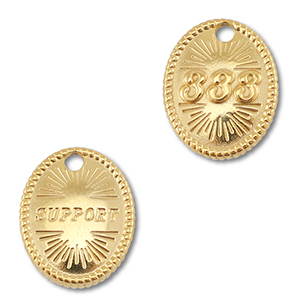 BY31&reg; Roestvrij stalen (RVS) stainless steel bedel angelnumbers 333 / support Gold