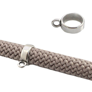 DQ metaal ring met oog Antiek zilver (nikkelvrij)