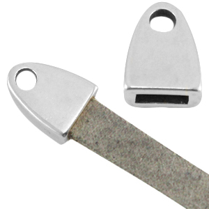 DQ metaal eindkap met oog Antiek zilver (nikkelvrij)