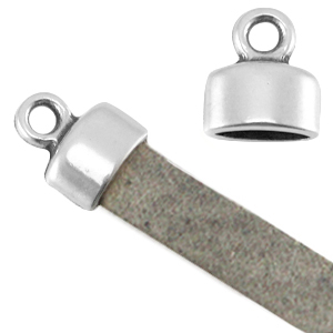 DQ metaal eindkapje met oog Antiek zilver (nikkelvrij)