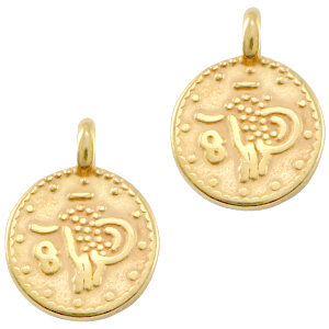 DQ metaal bedel muntje Goud (nikkelvrij)