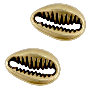 DQ metalen tussenstuk schelp Antiek brons (nikkelvrij)