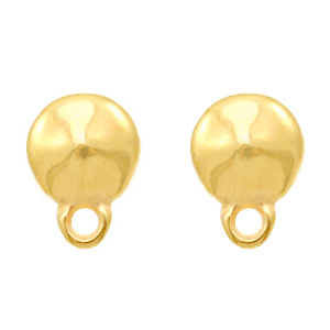 Onderdelen DQ metaal earpin rond met oog Goud (nikkelvrij)