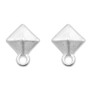 Onderdelen DQ metaal earpin rhombus met oog Antiek zilver (nikkelvrij)