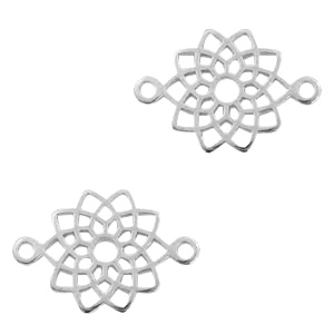Bedels DQ metaal tussenstuk mandala Antiek zilver (nikkelvrij)