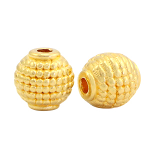 Kralen DQ metaal ovaal tube Goud (nikkelvrij)