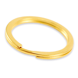 Onderdelen DQ metaal sleutelhanger ring 30mm Goud (nikkelvrij)
