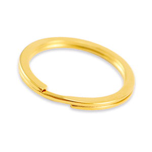 Onderdelen DQ metaal sleutelhanger ring 25mm Goud (nikkelvrij)