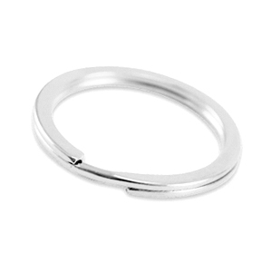 Onderdelen DQ metaal sleutelhanger ring 25mm Antiek zilver (nikkelvrij)