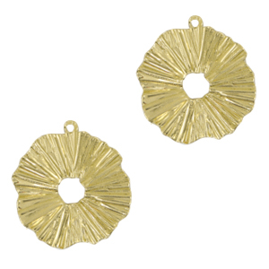 Bedels DQ metaal irregular 25mm Goud (nikkelvrij)