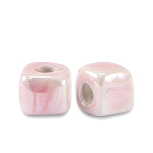 DQ Grieks keramiek kralen cube 5mm Blossom pink