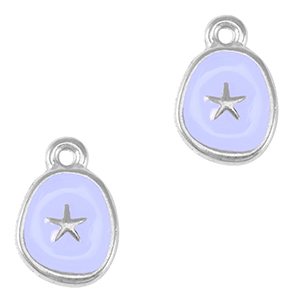 Bedels DQ metaal zeester Antiek zilver-lavender purple (nikkelvrij)