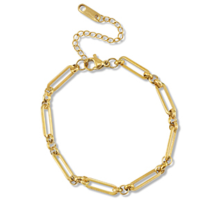 Roestvrij stalen (RVS) Stainless steel schakelarmbanden Gold