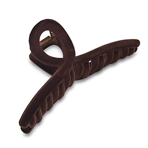 Haaraccessoires haarklem velvet Dark brown